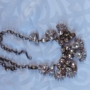 J Crew crystal necklace set in goltone hardware